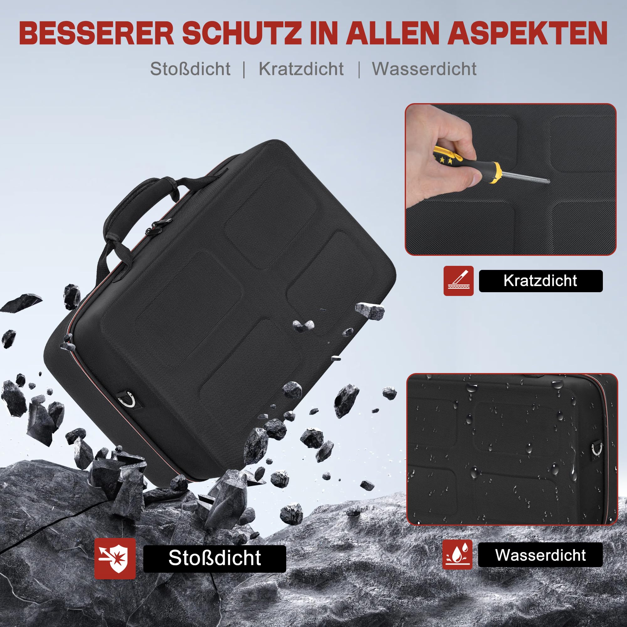 OUUTMEE Custodia da trasporto Applicabile a Play station 5, compatibile con PS5/PS Slim/PS5 Pro, borsa protettiva con tracolla per console Disc/Digital Edition, schede di gioco, HDMI