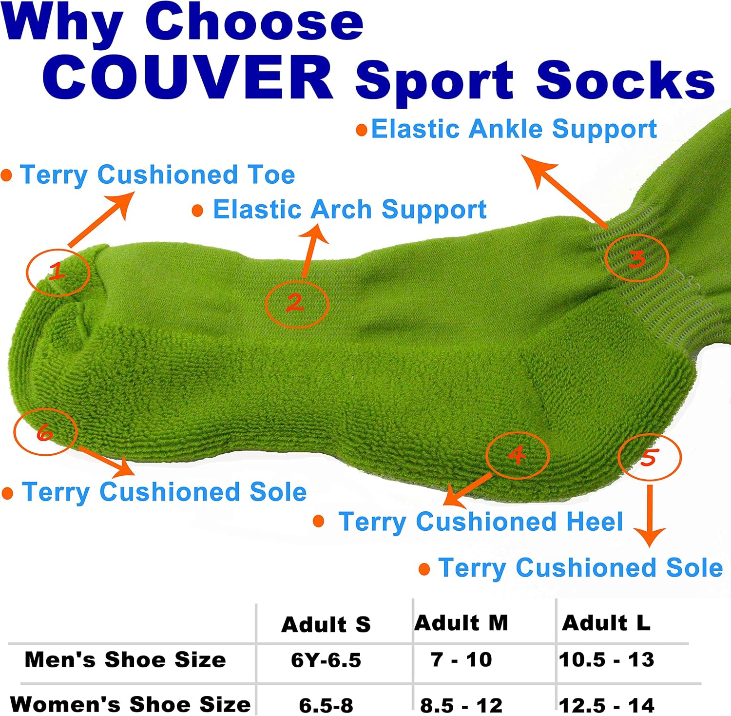 COUVER Stripe on White Knee High Sports Socks