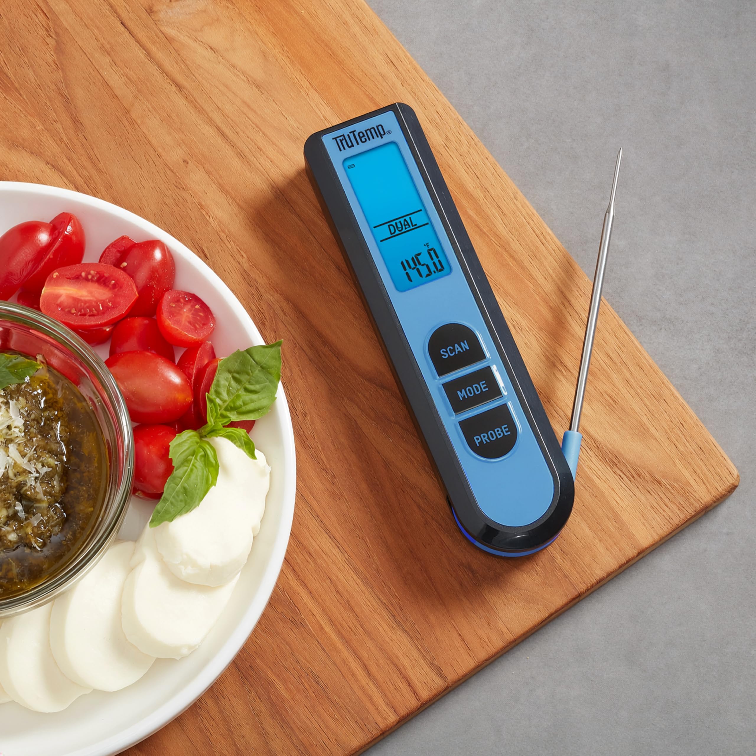 Taylor TruTemp - Termómetro infrarrojo dual de lectura instantánea para carne y alimentos, digital para cocinar, diseño IPX5 a prueba de salpicaduras, además de sonda de carne para barbacoa, cocina