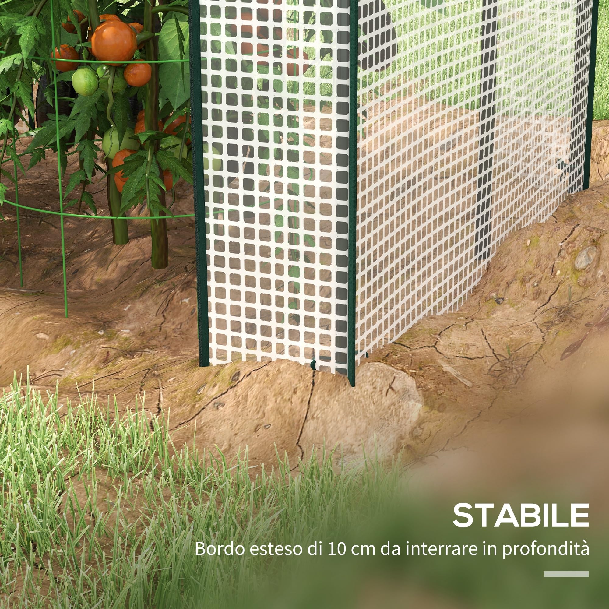 Outsunny Serra da Giardino con Copertura in PE, Serra a Casetta a 2 Zone con Porte Avvolgibili e Prese d'Aria per Orto e Balcone, 100x80x150cm