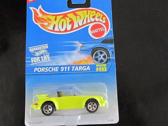 Hot Wheels Yellow Porsche 911 Targa #493 - 1:64 Scale Die Cast Model Car