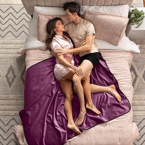 Miniatura 2 de Avana Manta impermeable  Protector para personas y mascotas  Barrera de humedad a prueba de fugas, tamaño regular, microterciopelo morado