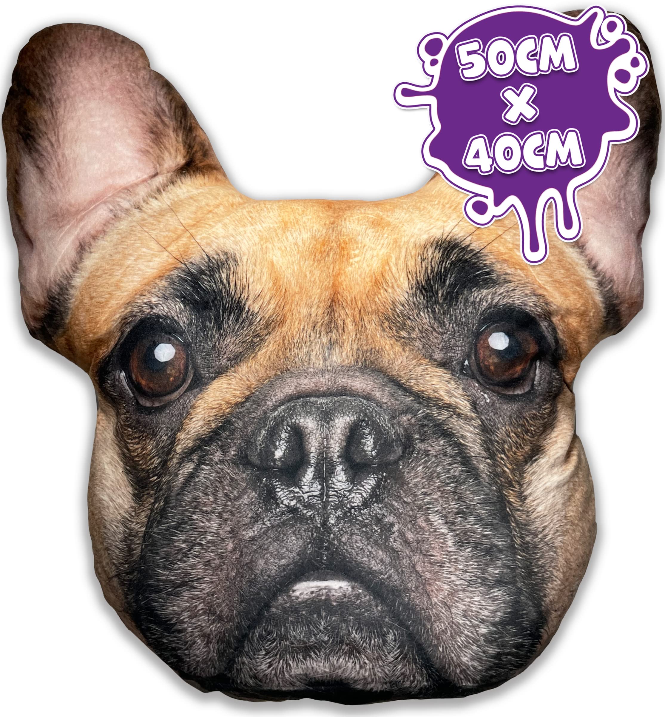 Cuscino peluche 3D Splat Planet Bulldog francese, peluche gigante realistico per bambini, cuscino da pavimento decorativo unico, cuscino per sedia da camera da letto a tema animale