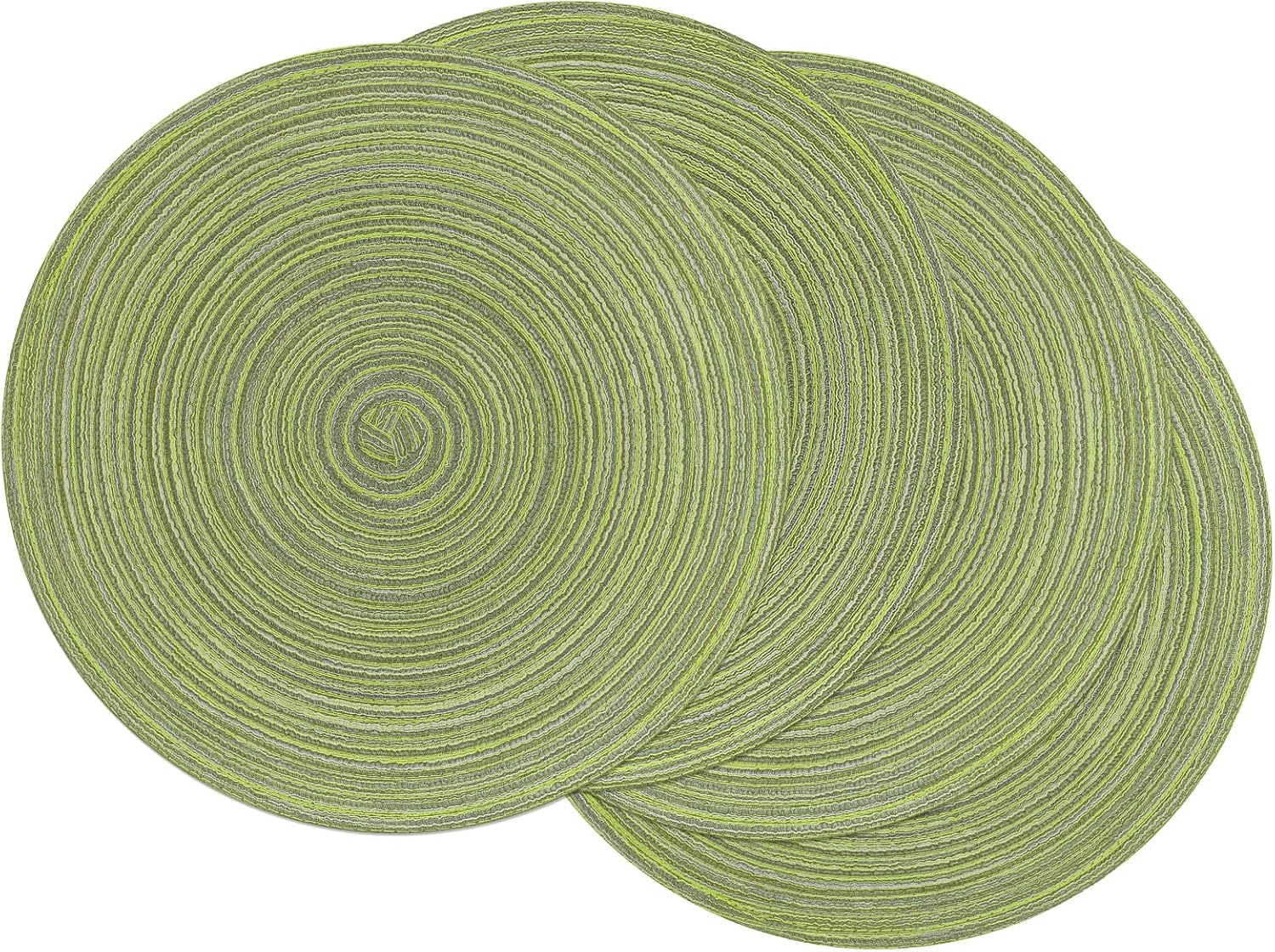 SHACOS Round Placemats Set of 4 Round Table Placemats Braided Cotton