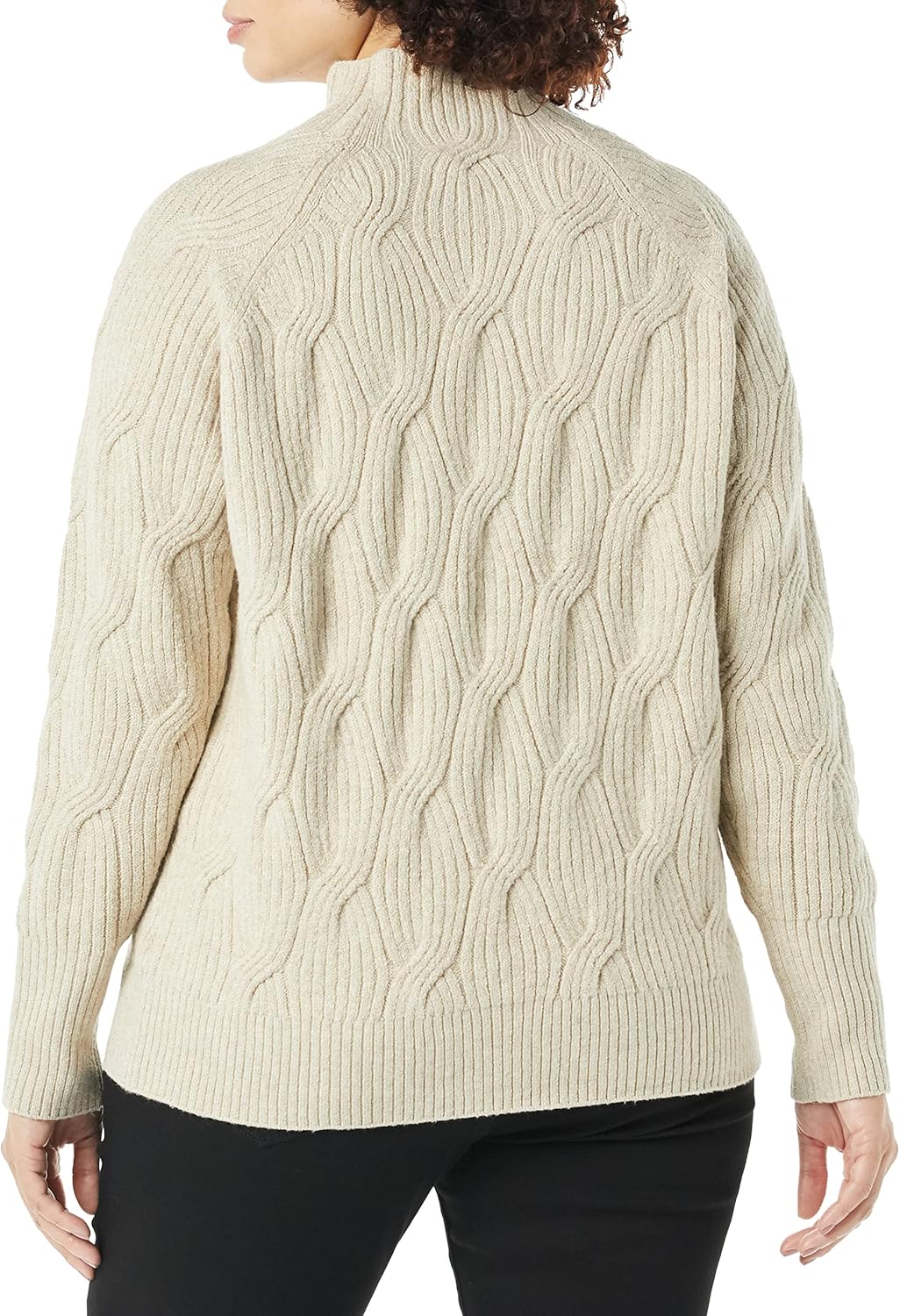 Amazon Essentials Women's Winter Long-Sleeve Sweater, Soft Touch Funnel Neck Cable Knit - Image 3