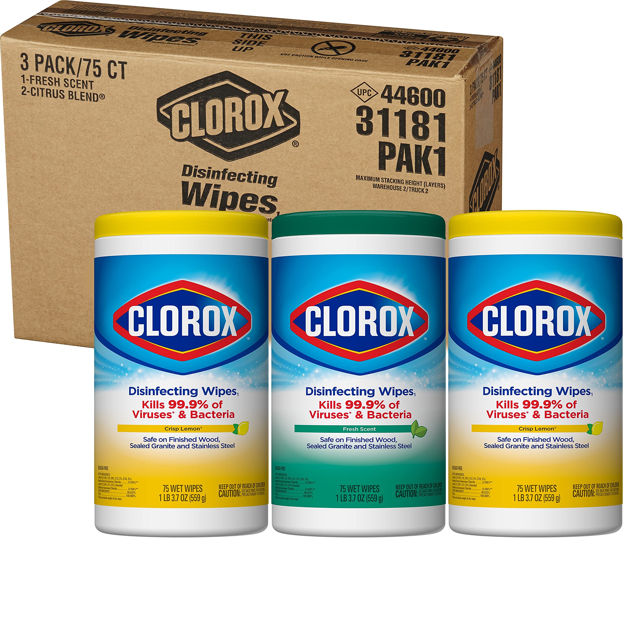 Buy Clorox Disinfecting Wipes Value Pack, 75 Count (Pack of 3)(Package