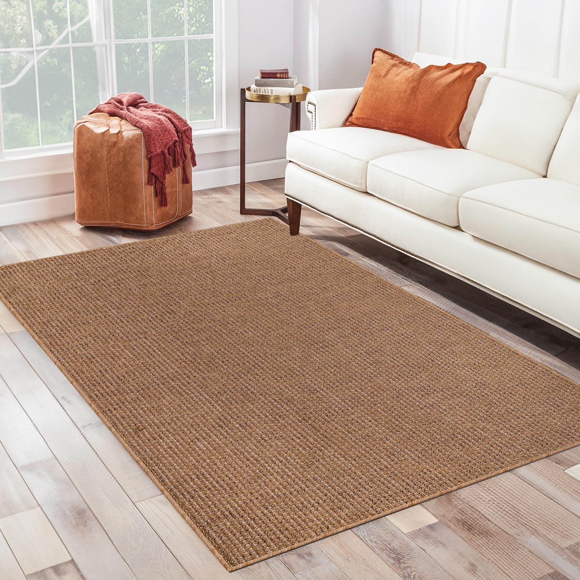 NETLINE HOME Rugs Living Room - Non slip, Washable Area Rug - Beige Rug, Suitable for Indoor and Outdoor Use, UV and Weather Resistant, Carpet for Bedroom, Kitchen, Verandas (Beige 2, 80X150 CM)