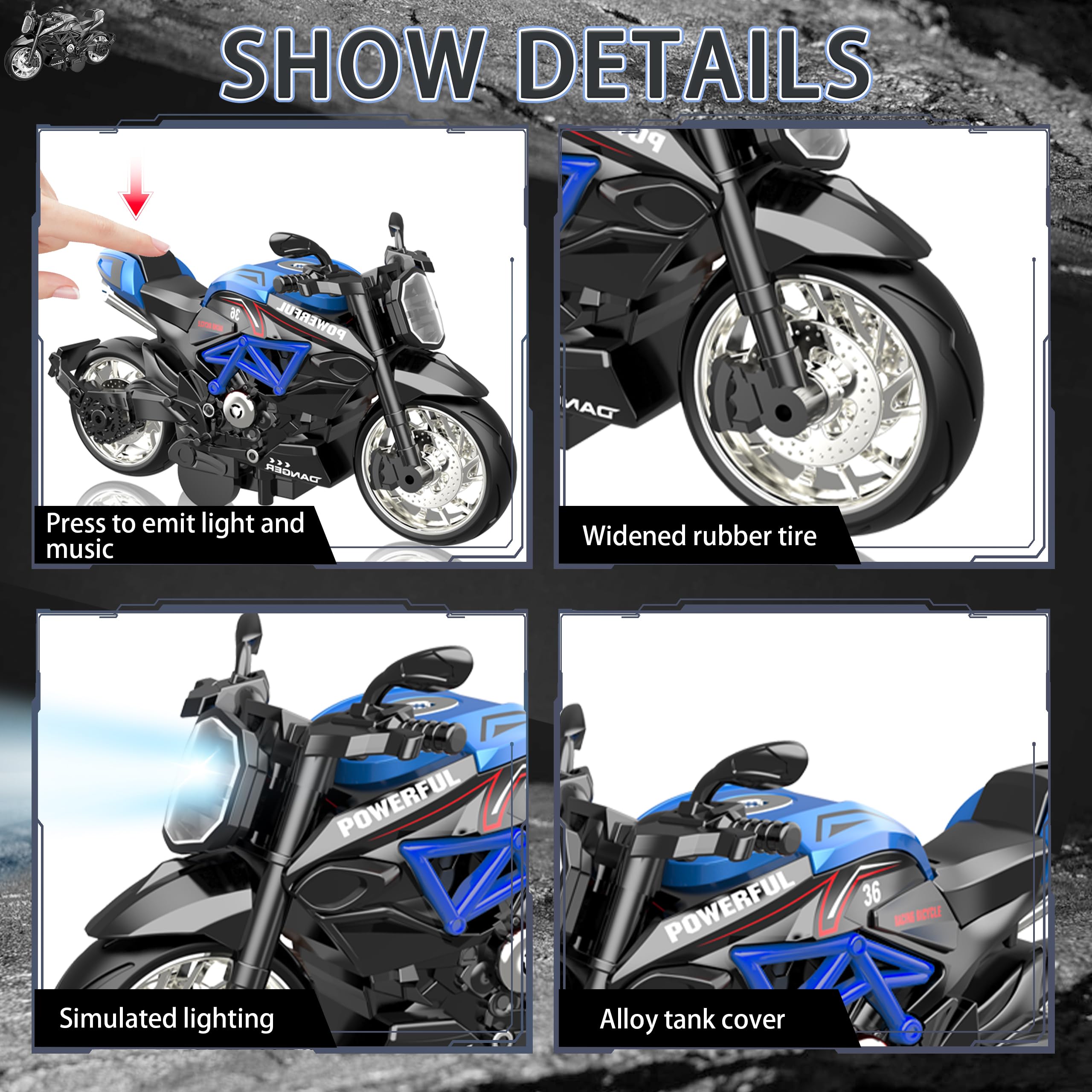 Amazon.com: MLcnleS 1:12 Motorcycle Model, Alloy Die-Casting Toy