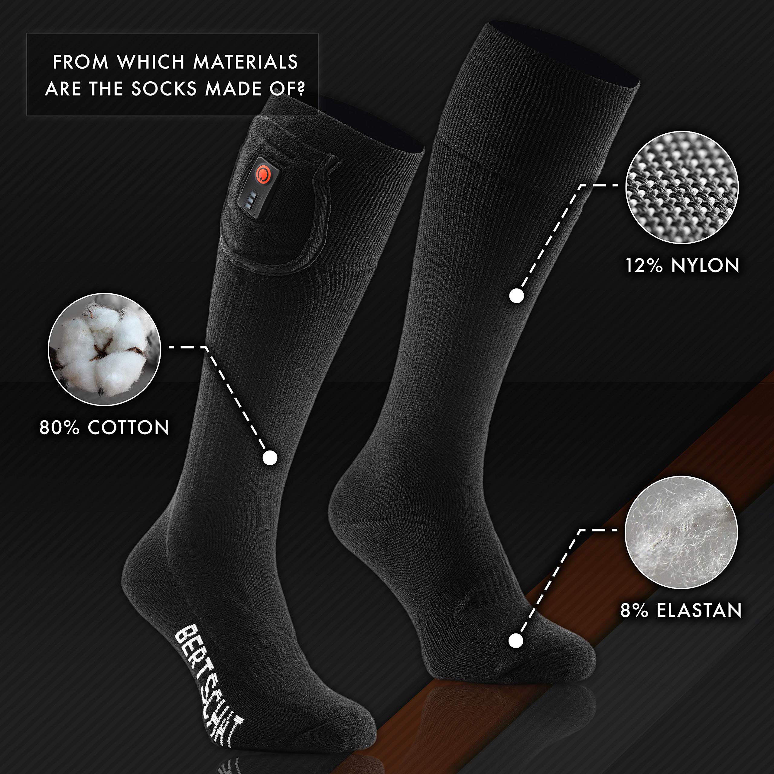 Calcetines térmicos BERTSCHAT® Pro - Modelo largo | USB