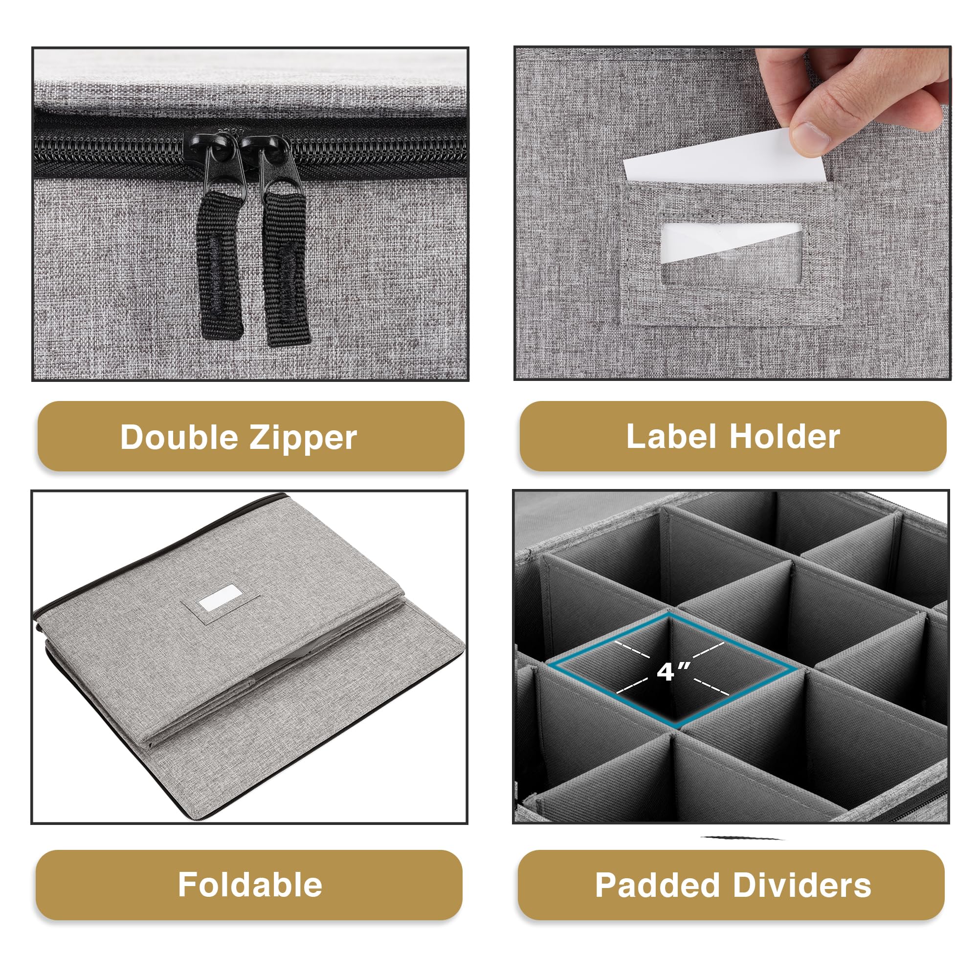 Hard Shell China Opslag voor Bekers, Wijnglazen en Platen Hard Shell China Opslag voor Bekers, Wijnglazen en Platen