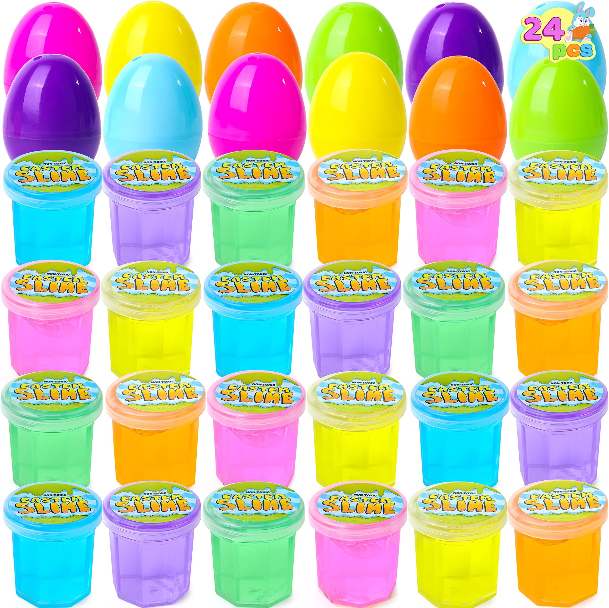 Buy JOYIN 24 PCs Filled Easter Eggs with Mini Glitter Putty Slime, Bright Colorful Easter Eggs