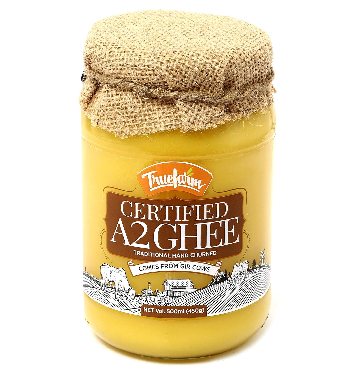 Truefarm Certified A2 Ghee Lactose Free Pure Ghee 500 ml Grocery & Gourmet Food