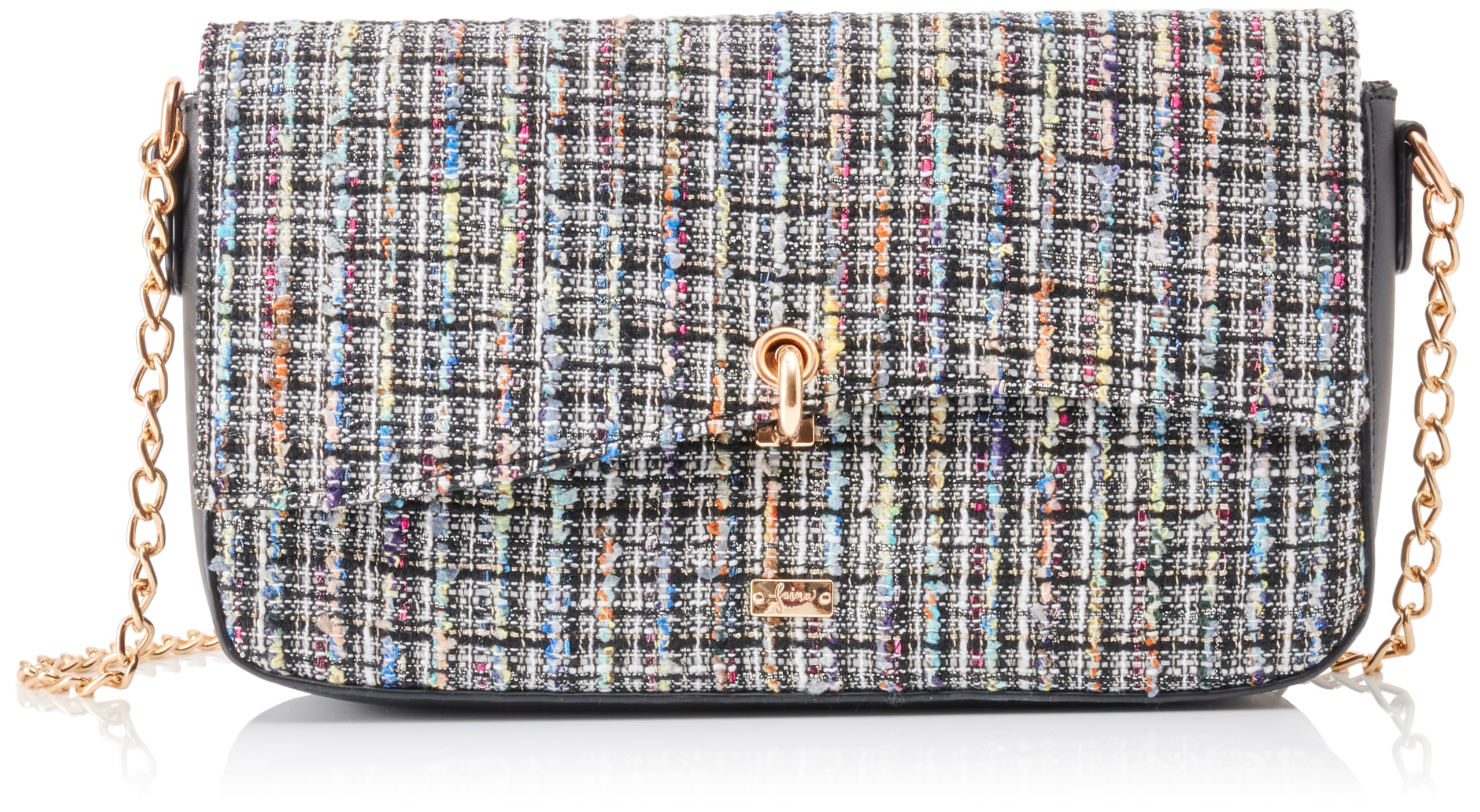 NALLY Women's Clutch/Evening Bag, Black Multi-Coloured, One Size