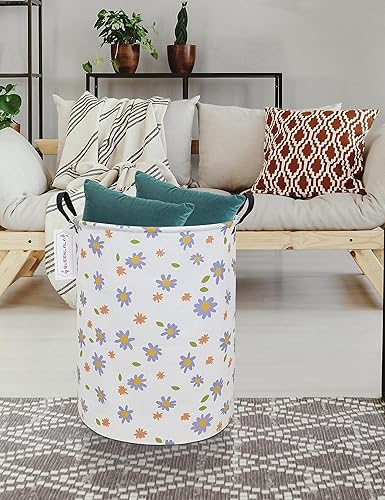 Miniatura 4 de QUEENLALA Cesta de almacenamiento grande, cesta de lavandería, baño, decoración del hogar, contenedor de almacenamiento redondo plegable, cesta para