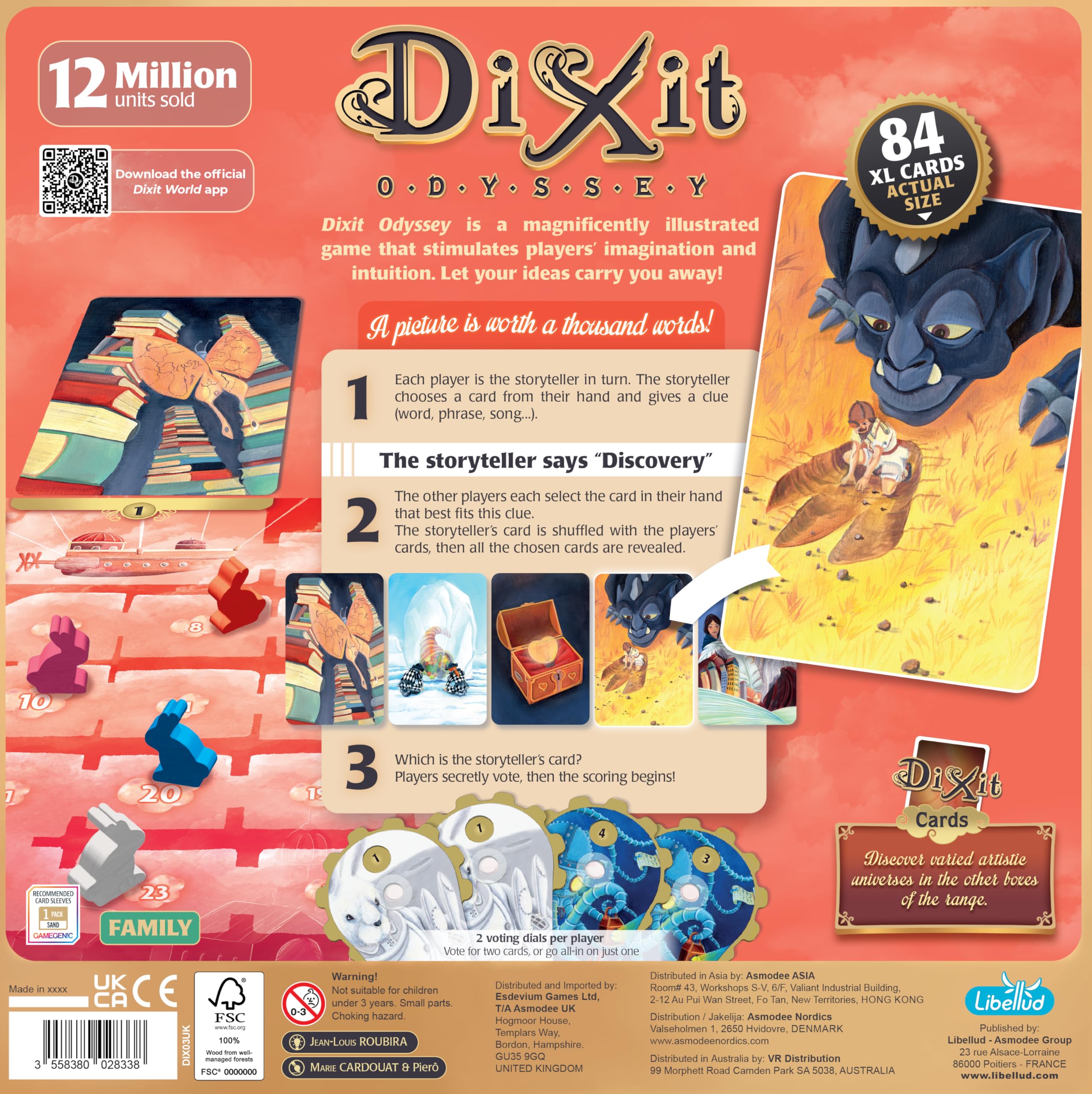 Libellud, Dixit Odyssey, Board Game, Ages 8+, 3 to 8 Players, 30 Minutes Playing Time