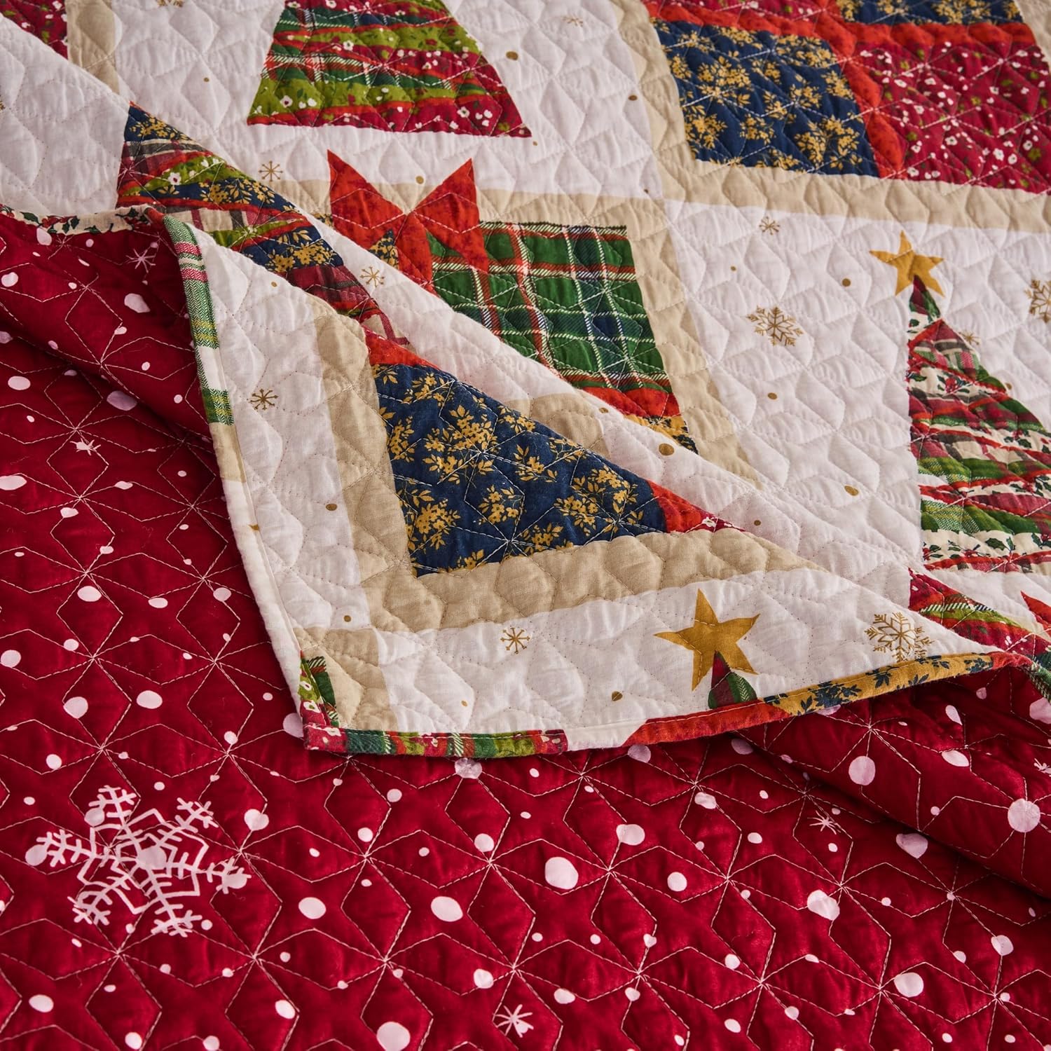 Greenland Home Fashions Deck The Halls Novelty Holiday Quilt Set, 3-Piece King/Cal King