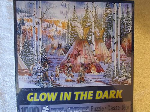 Miniatura 9 de Brocas y piezas  1000 piezas de puzle brillante en la oscuridad  Winter's Dawn, nieve invierno, lobo  por Artist Jeff Tift  1000 piezas Jigsaw