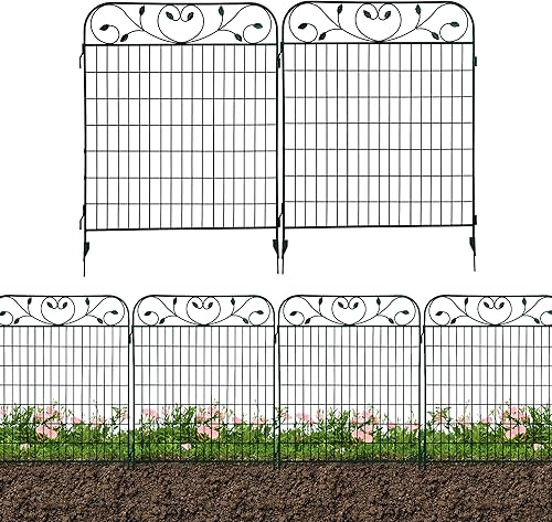 Neutype Paneles de valla de jardín, paneles de valla decorativos, valla de borde de jardín, valla al aire libre para perros, paneles de valla de
