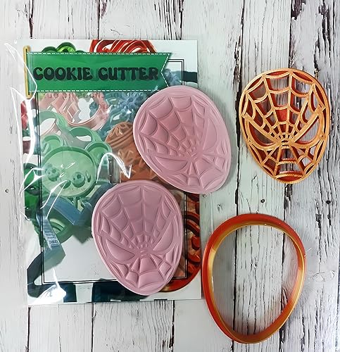 Cortador de galletas 3D cortadores de galletas con forma de araña, 2 piezas de 3.5 pulgadas, juego de moldes de cortador de galletas y sello para
