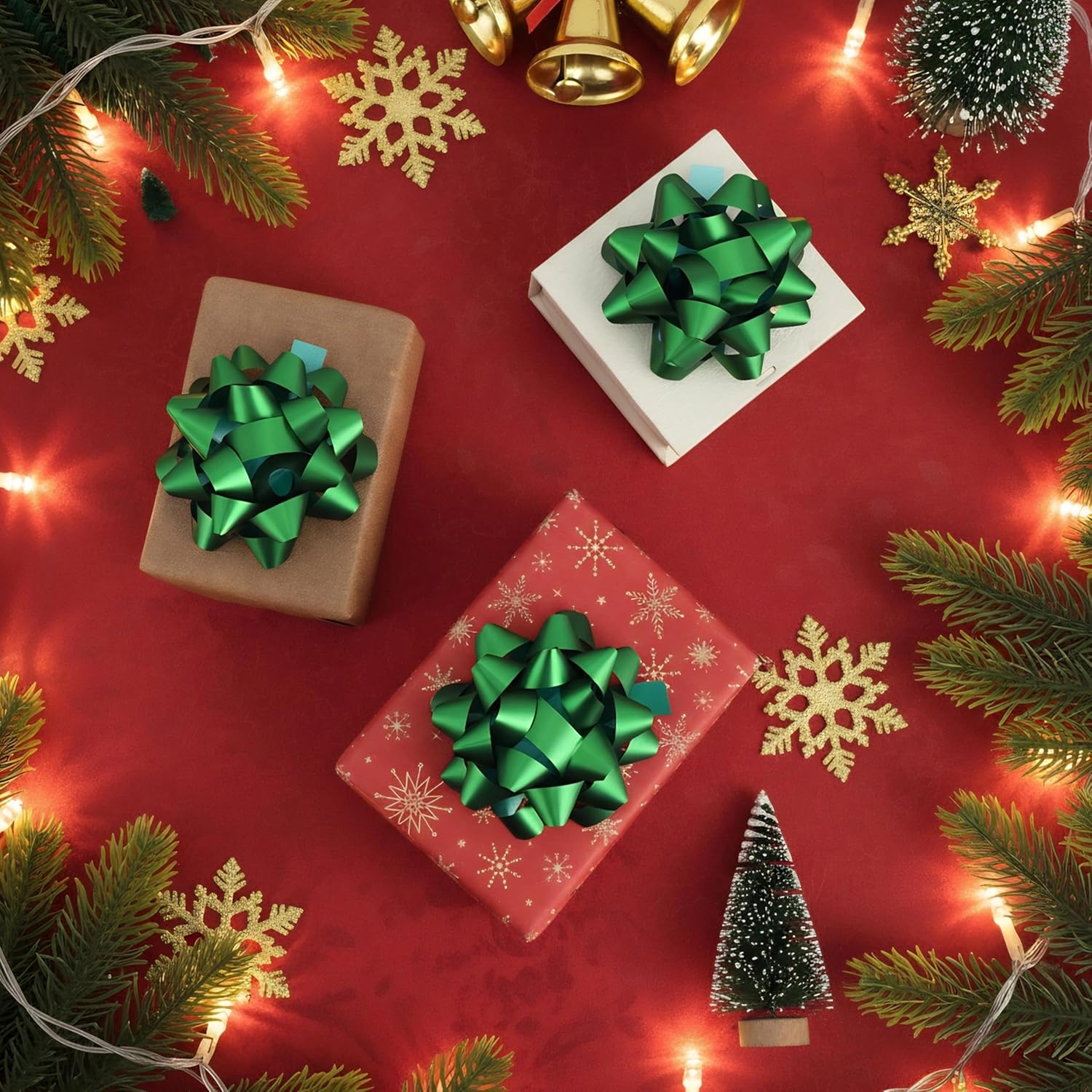 12Pcs Large 4.5 Inch Star Gift Bows for Gift Wrapping and Presents, Christmas Bows,for Parties, Birthdays, Weddings or Other Holidays. (Green) - Image 6