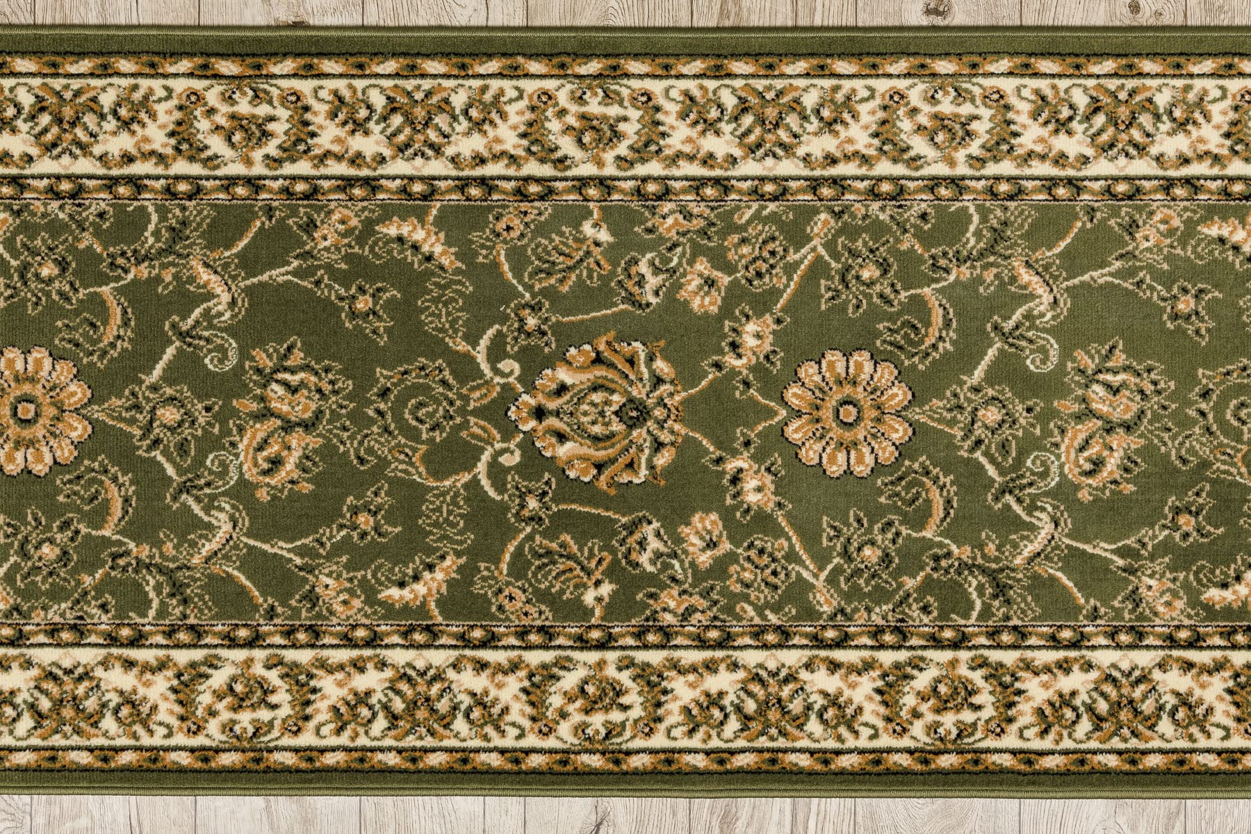 rugsx Chodnik BCF MORAD Klasyk klasyczna oliwkowa zieleń 100 x 650 cm