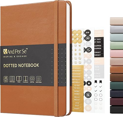 Miniatura 19 de &And Per Se - Cuaderno con rayas estrechas (5 unidades), 160 páginas, tamaño A5 de 5.7 x 8 pulgadas, diario de papel grueso, con tapa dura, para