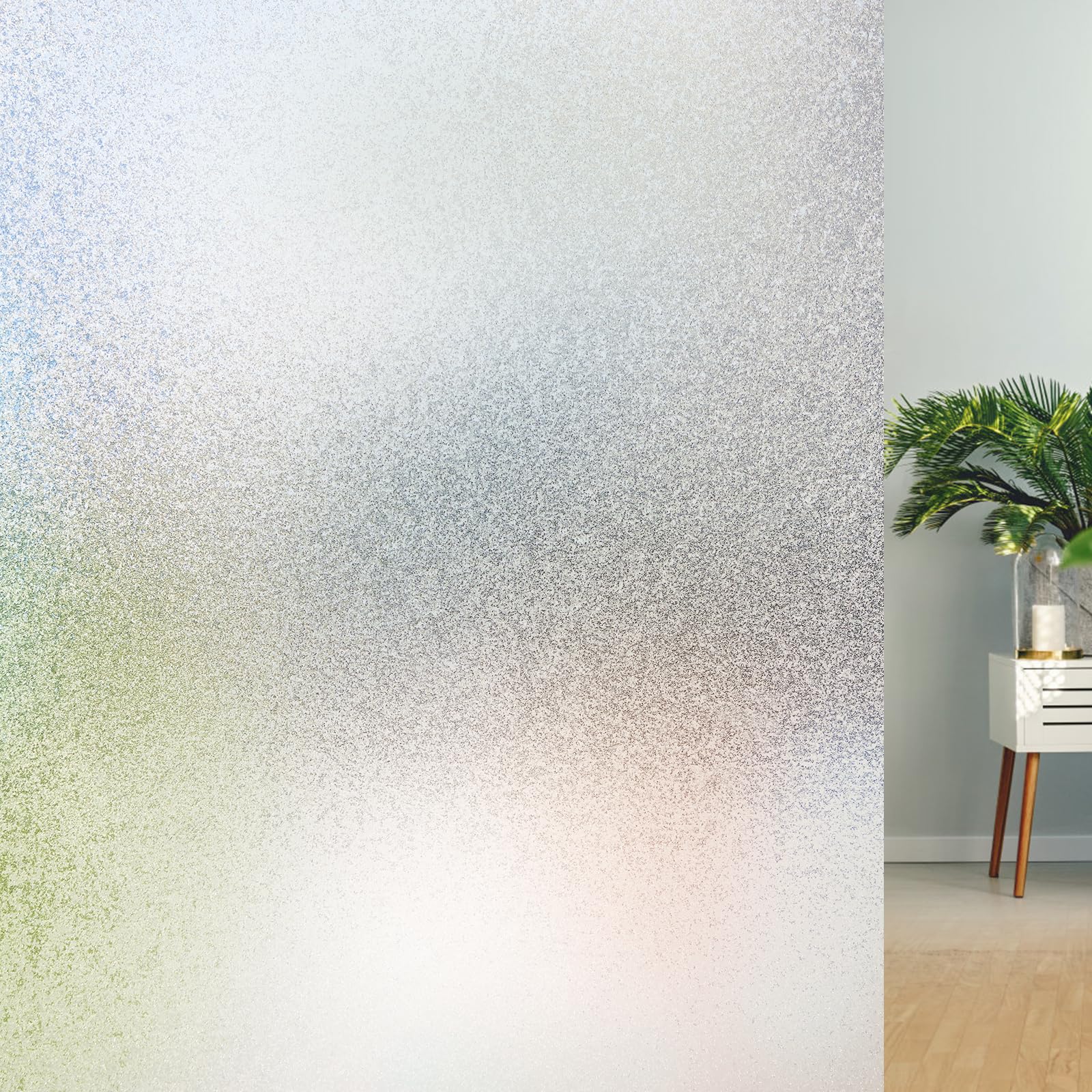 Lifetree Frosted Window Film Privacy, 44.5 x 200cm Static Cling No Glue Glass Film, Non-Adhesive Opaque Window Sticker, UV Blocking Privacy Film for Home Office Bathroom