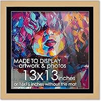 Vista 23 de Marco de madera negra de 9 x 9 pulgadas con paspartú blanco Con paspartú de 12 x 12 a 9 x 9 pulgadas Protector inastillable acrílico UV