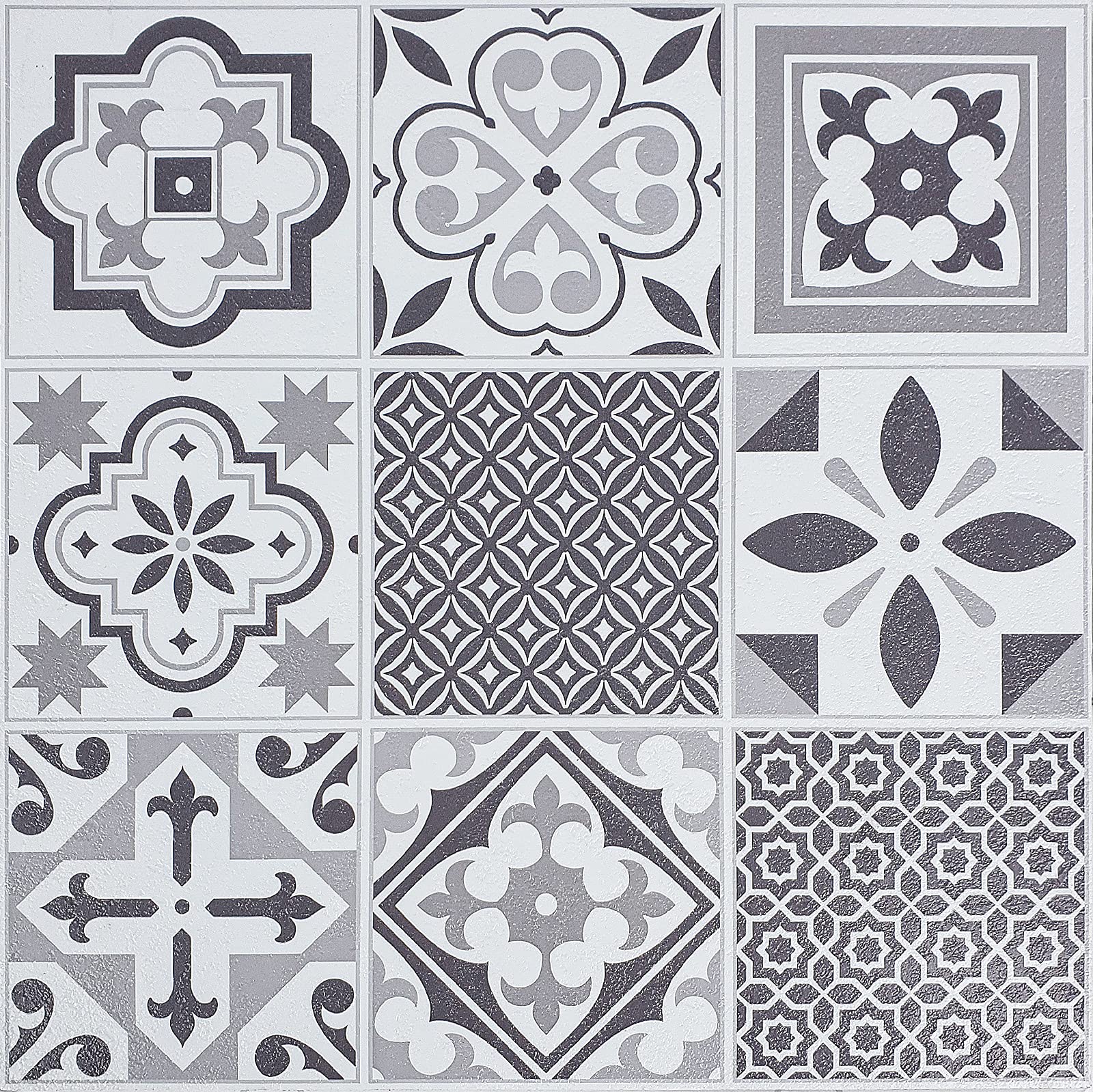 DecoMeister Baldosas Adhesivas 30,5x30,5 cm - Losetas Vinílicas Autoadhesivas para Cocina, Baño - Azulejos PVC Impermeable - Suelo Vinílico Decorativo Grosor 1,2 mm - Muster oriental, 2m², 22 piezas