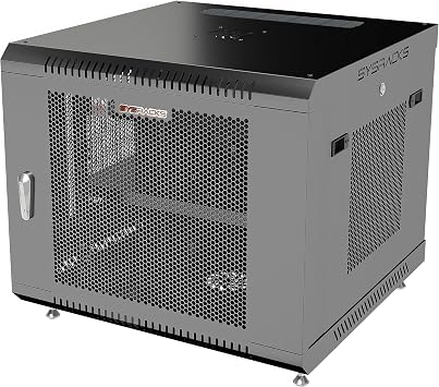 9U Wall Mount Server Rack Cabinet 24 Deep, 19 Network & AV Enclosure for Home Lab with Fan, PDU, 1 Shelf, Locking Mesh Door