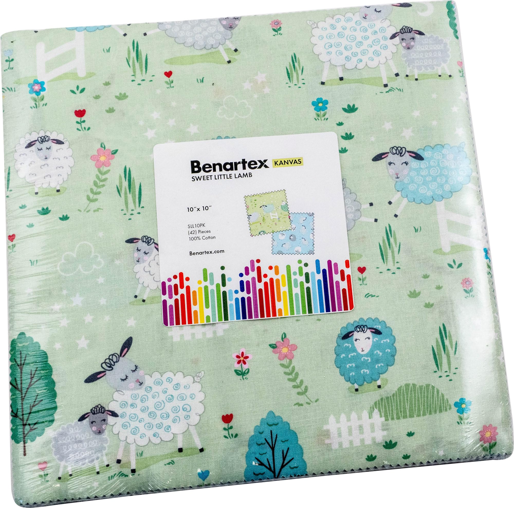 Benartex Assorted Kanvas Studio Sweet Little Lamb 10X10 Pack 42 10-Inch Squares Layer Cake