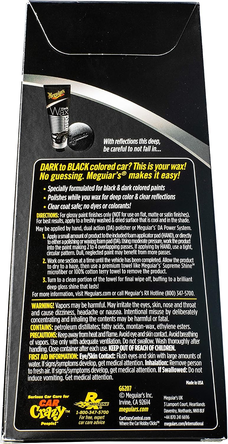 Meguiar's G6207 Black Wax Paste, 7oz