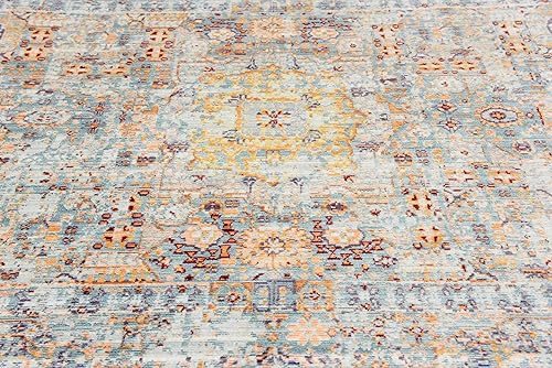 Miniatura 6 de Unique Loom Austin Collection - Alfombra de área (8 pies, cuadrada, azul clarocrema)