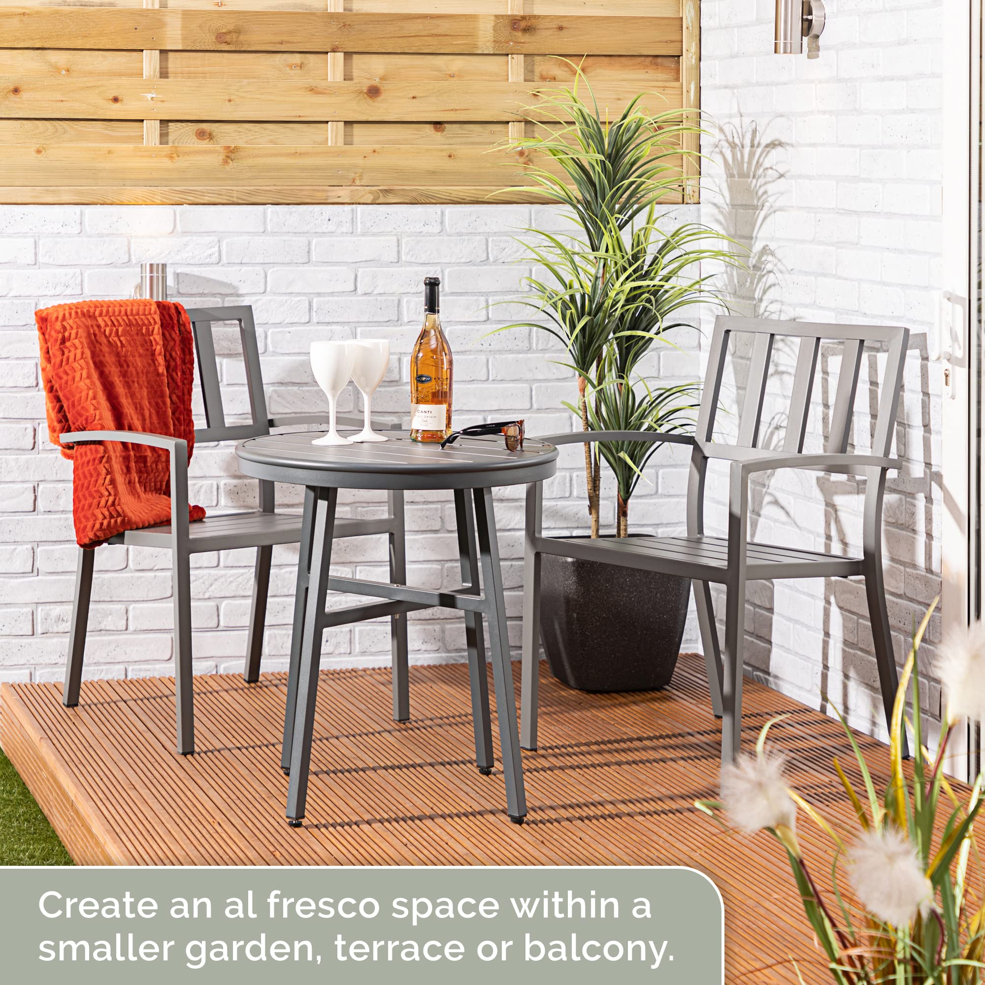 Round Table Alfresia Bistro Set Alfresia Aluminium Bistro Set