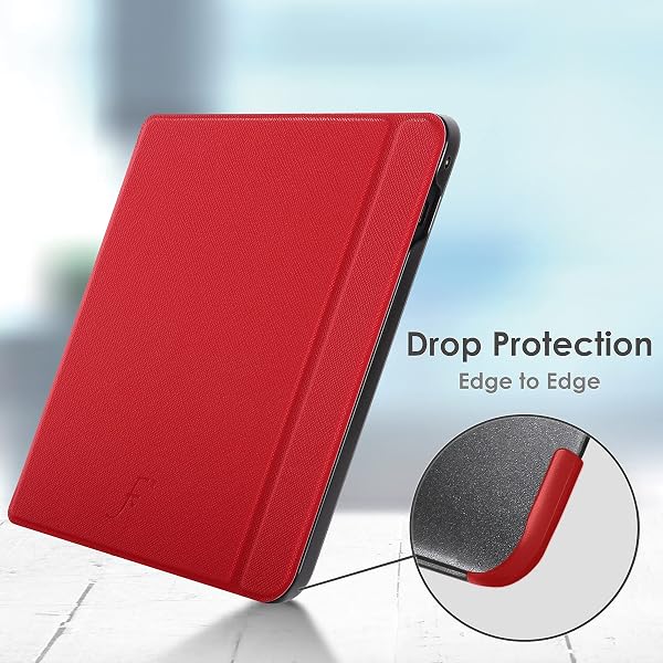 Forefront Cases Étui pour Kobo Sage (Modèle: 2021) - Mince et Léger, Fonction Automatique Veille/Réveil Intelligente Étui, Coque (Housse) de Protection pour Kobo Sage - Rouge - 5