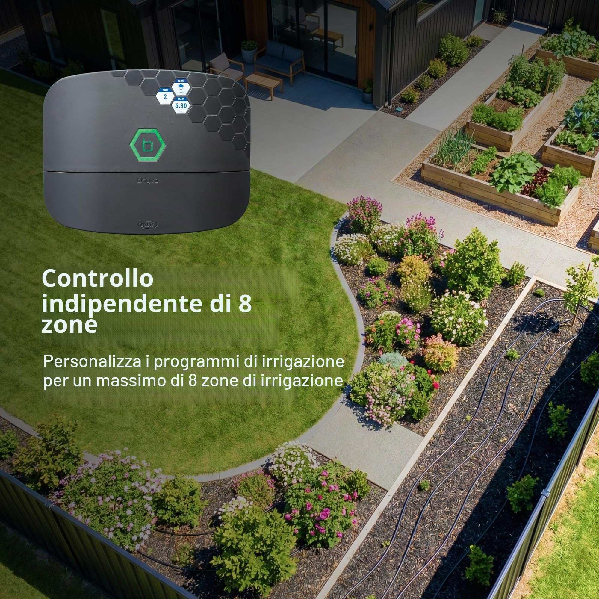 Orbit 57985 B-hyve XR - Regolatore irrigatore intelligente a 8 zone per interni/esterni