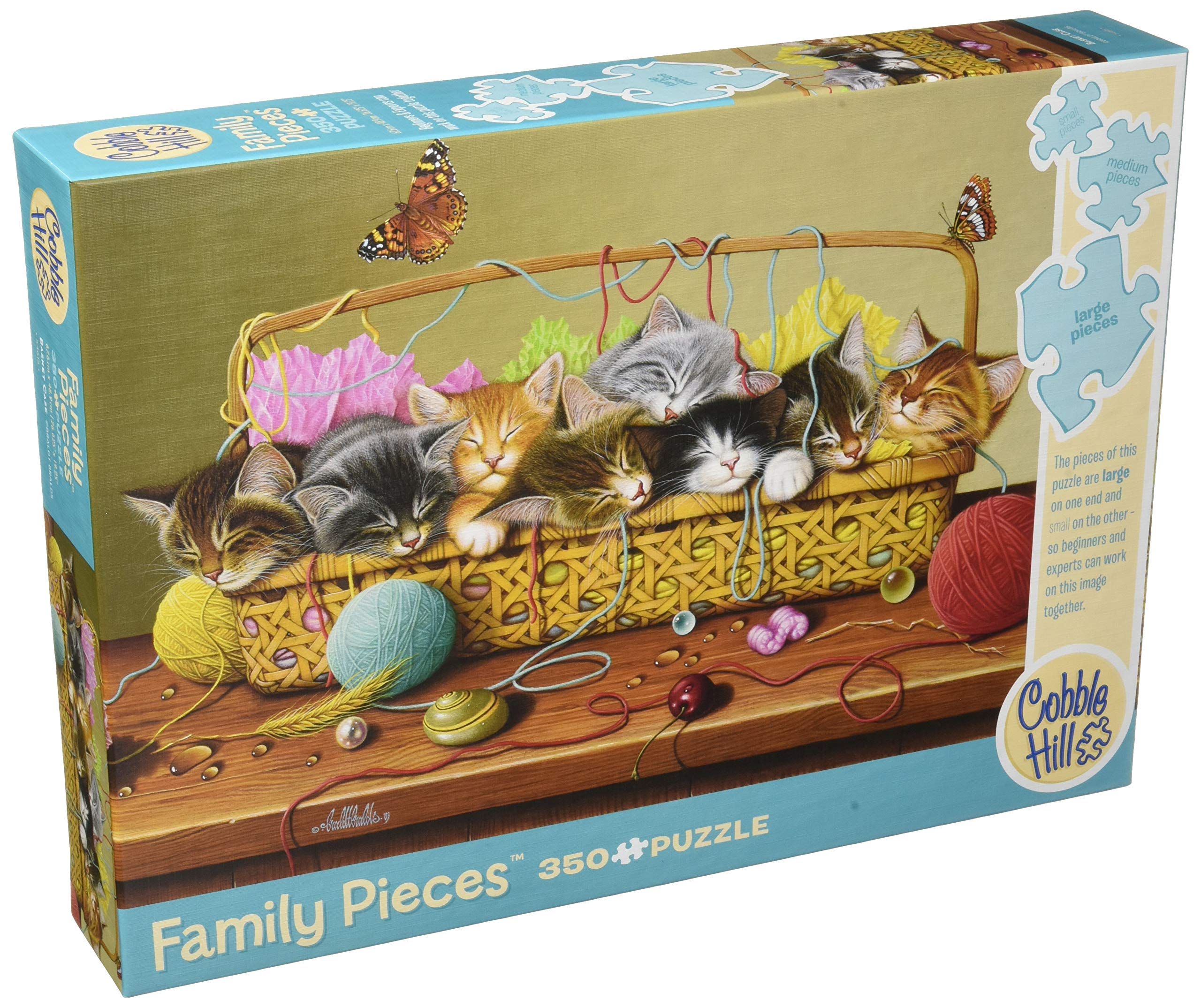 Cobble Hill 350 Piece Family Puzzle - Basket Case - Contains Small, Medium and Large Puzzle Pieces