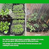Vista 2 de CJGQ Bolsa de cultivo de jardín de tela elevada de 4x2x1 pies para cultivar hierbas, flores y verduras de 55 galones