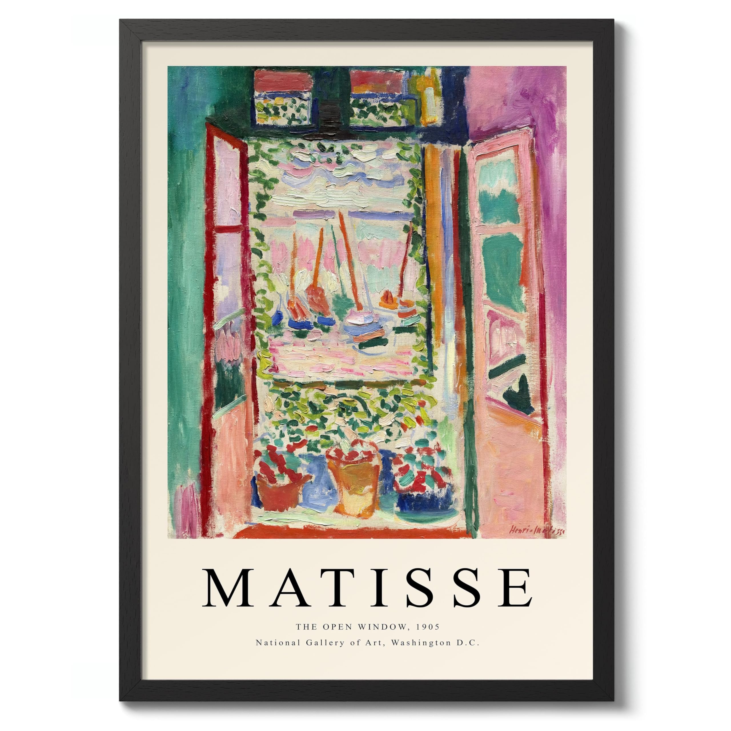 The Open Window Henri Matisse Poster, Modern Art Exhibition Print, Abstract Boho Wall Art, Home Decor Design And Decoration, A1 (Print Only) - 84.1x59.4cm