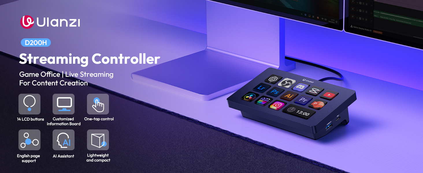 Amazon.com: ULANZI D200H Stream Controller & USB C Docking Station