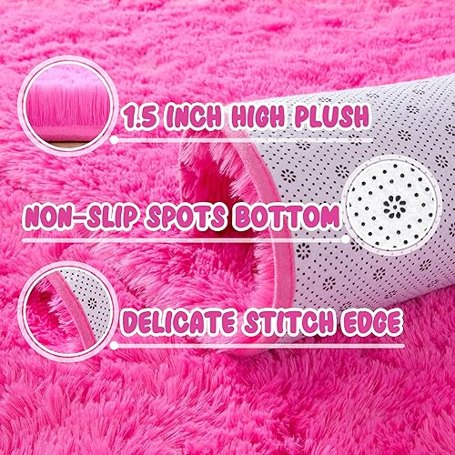 Miniatura 83 de Rostyle - Alfombras suaves y esponjosas para el dormitorio, sala de estar, alfombras peludas, alfombra de Navidad para niñas, niños, alfombras