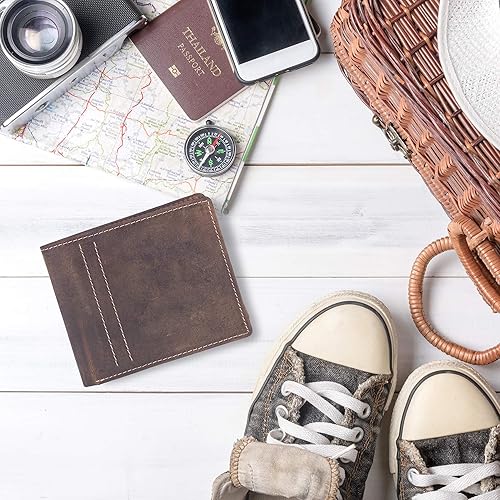 Miniatura 5 de Moonster Cartera de cuero para hombre con bloqueo RFID mantiene el efectivo y las tarjetas seguros organizados y de fácil acceso carteras delgadas y