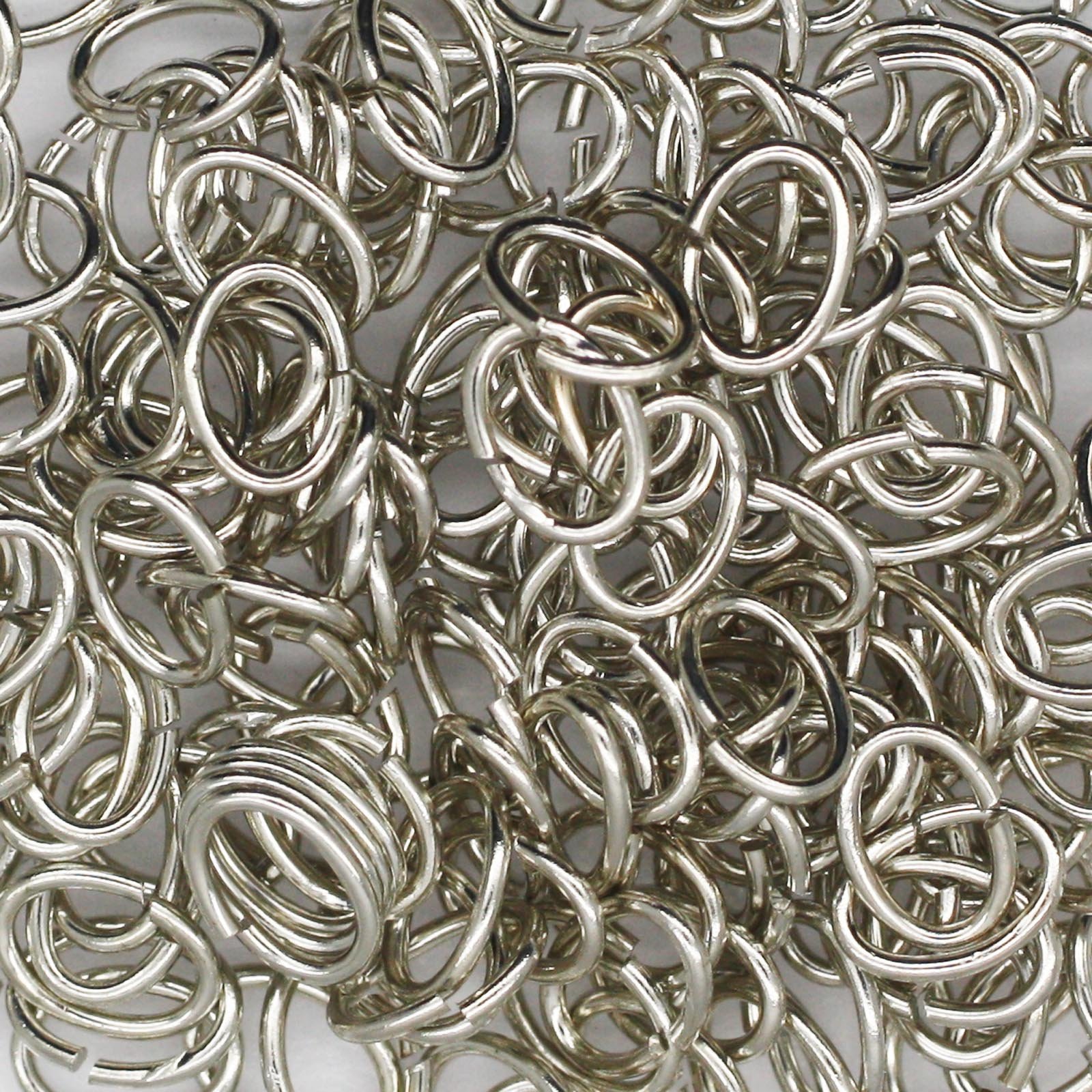 Jewelry Jump Rings Oval Silvertone 5x7mm Diameter Pack of 75