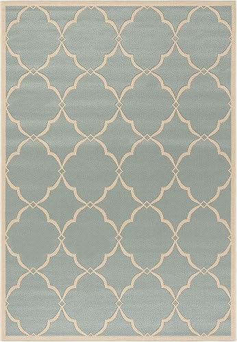 Miniatura 2 de SAFAVIEH Beach House Collection BHS125K - Alfombra decorativa de enrejado para interiores y exteriores, no desprende pelusa, fácil de limpiar, 3 x 5