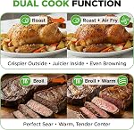 NutriChef 32 Quart Air Apéritif & Aérofrein numérique avec 20 Présets, Dual Cook, Rotisserie, Bake & Plus d'infos Convection multi-fonctions Contre-plaqué Américain Grande Capacité 18" x 17" x 14 | noir