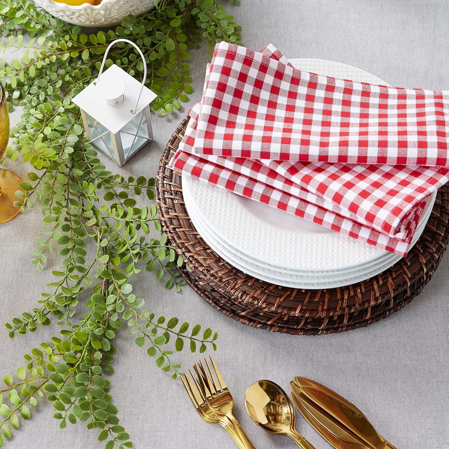 Blue Stripe Cotton Napkins - Set of 4 -13 Blue Stripe Cotton Napkins - Set of 4 -13