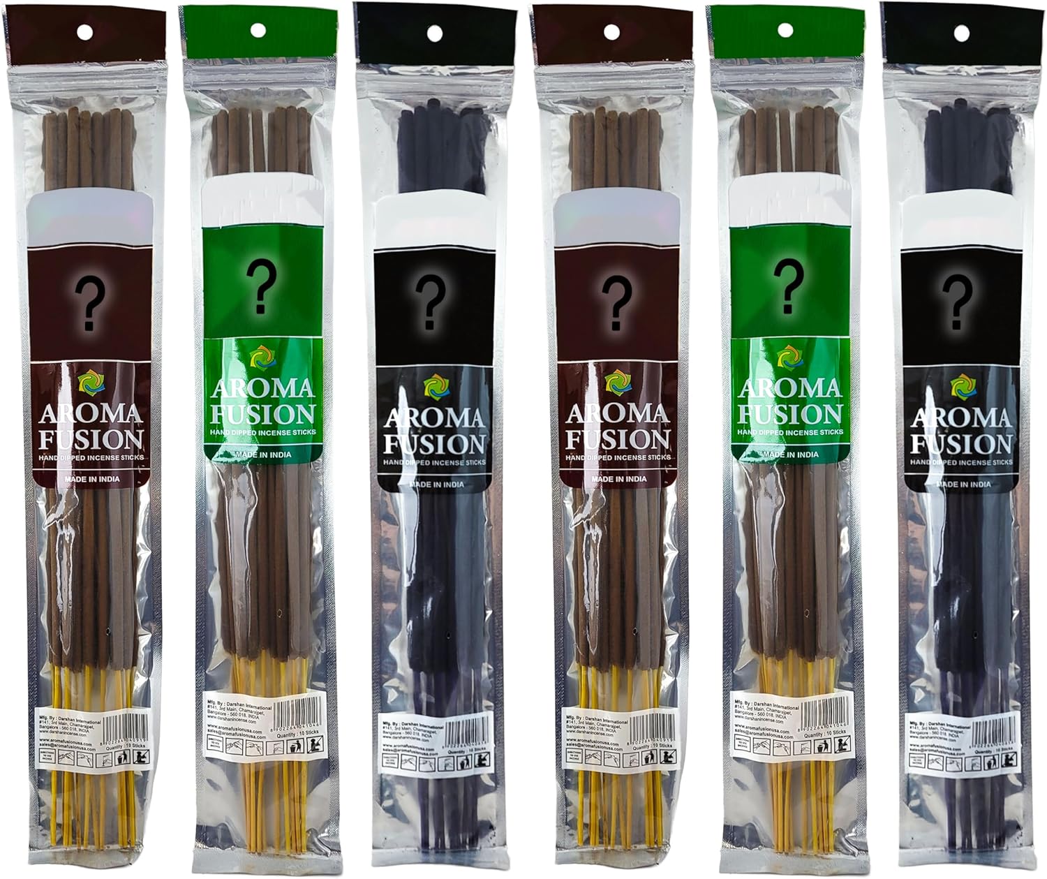 6-Pack Aroma Fusion 19" Jumbo Hand Dipped Premium Incense (10-Stick Pack)