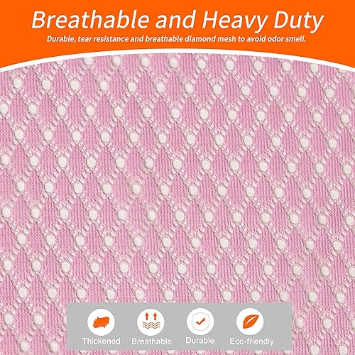 Vista 23 de Polecasa - Bolsa de lavandería duradera extragrande de malla con etiqueta de identificación y cierre de cordón de bloqueo, lavable, p/viajes, Aqua