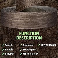 Vista 46 de Bandas de borde de melamina, rollo de chapa de 1/2 pulgada x 25 pies de borde blanco pre-pegado, cinta de madera real para reparación de gabinetes