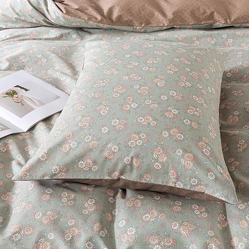 Miniatura 8 de HoneiLife Juego de funda de edredón de flores silvestres tamaño Queen, 100% algodón, cómodos juegos de funda de edredón floral, funda de edredón